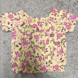 Old Navy Floral Kids Blouse - Yellow and Pink